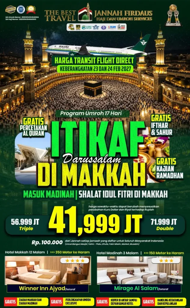 Umroh Itikaf Ramadhan Darussalam – 17 Hari