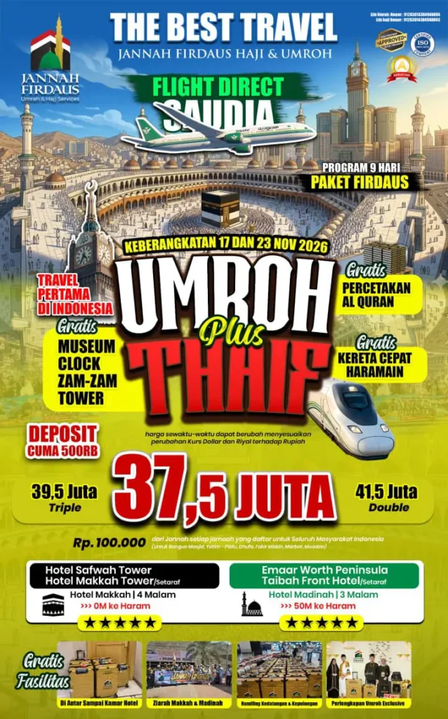 Paket Firdaus Direct – 9 Hari